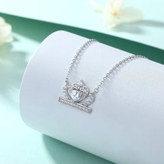 S925 Silver Crown Heart Zircon Necklace