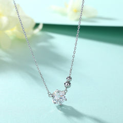 S925 Silver 1ct Zircon Solitaire Necklace