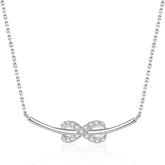 S925 Silver Infinity Bow Choker Necklace