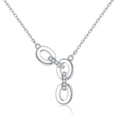 S925 Silver Triple Hoop Pendant Necklace