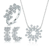 925 Silver Ring Earrings Necklace Jewelry Set
