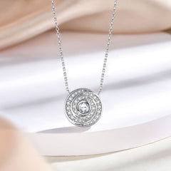 S925 Silver Round Dial Zircon Necklace