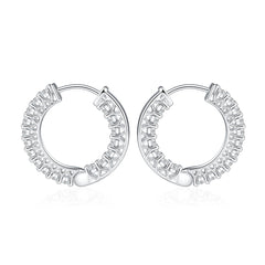 S925 Zircon Rose Gold Hoops