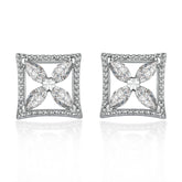 S925 Silver Marquise Clover Studs