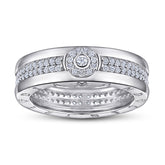S925 Men's Full Eternity CZ Ring - Hip Hop Wedding
