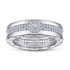 S925 Men's Full Eternity CZ Ring - Hip Hop Wedding