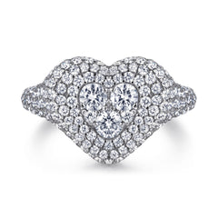 925 Silver Micro-Pavé Heart Ring