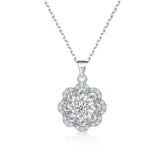 S925 Silver Floral Pendant Necklace