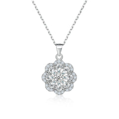 S925 Silver Floral Pendant Necklace
