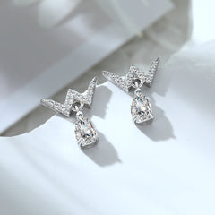 S925 Silver W Letter Drop Earrings