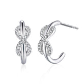 S925 Silver CC Hoop Earrings