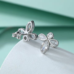 925 Silver Bee Clover Studs