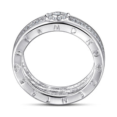 S925 Men's Full Eternity CZ Ring - Hip Hop Wedding