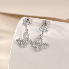 S925 Silver Butterfly Dangle Earrings