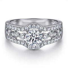 925 Silver Prong Zircon Necklace Hollow Ring Earrings