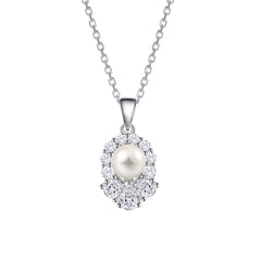 925 Silver Pearl Ring Zircon Earrings Shell Necklace