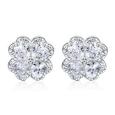 S925 Clover CZ Earrings - Luxe Silver Jewelry