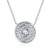 S925 Silver Round Dial Zircon Necklace