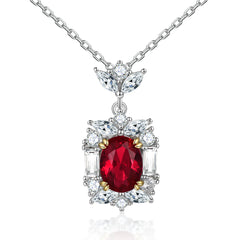 925 Silver Ruby Pendant Zircon Earrings Diamond Ring