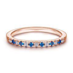 925 Silver Half Pavé Blue CZ Band