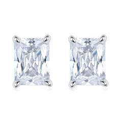 925 Silver Square Diamond Ring Zircon Earrings Crystal Necklace