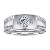 S925 Men's CZ Wedding Band - Bold & Minimalist