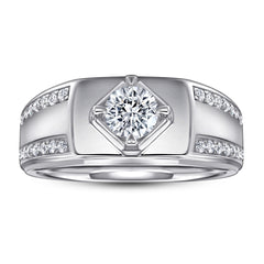 S925 Men's CZ Wedding Band - Bold & Minimalist