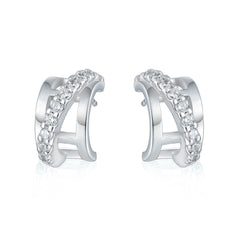 925 Silver Triple Ring Earrings Circle Necklace