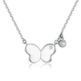 S925 Silver 3D Bow Butterfly Necklace
