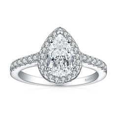 S925 Sterling Silver Teardrop Ring