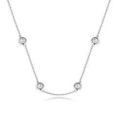S925 Silver Round Diamond Choker
