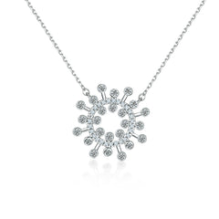 S925 Silver Sunflower Star Pendant Necklace