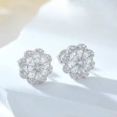 2025 S925 Silver Floral Stud Earrings