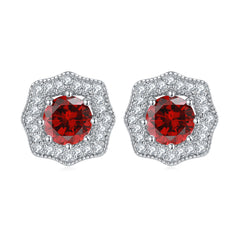 925 Silver Star Flower Studs