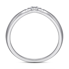925 Silver V-Shaped CZ Wedding Band