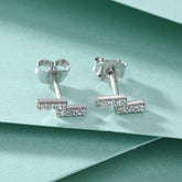 S925 Silver Z Letter Zircon Stud Earrings