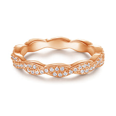 925 Silver Twisted Infinity Full Band Ring