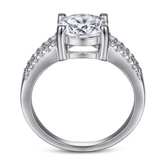925 Silver 2ct Four-Prong Wedding Band