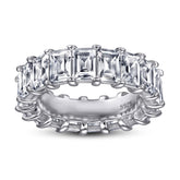 S925 Gold Plated 0.5ct CZ Wide Band Ring