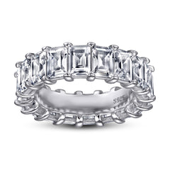 S925 Gold Plated 0.5ct CZ Wide Band Ring