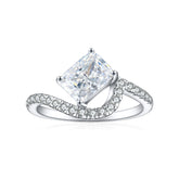 925 Silver 1.5ct Square Flame Ice Ring