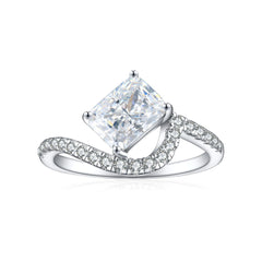 925 Silver 1.5ct Square Flame Ice Ring