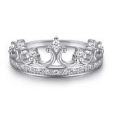 925 Silver Crown Design CZ Ring