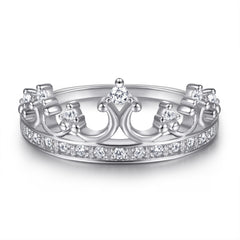 925 Silver Crown Design CZ Ring