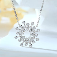 S925 Silver Sunflower Star Pendant Necklace
