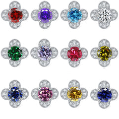 925 Silver Clover Floral Earrings