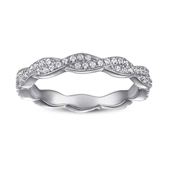 925 Silver Twisted Infinity Full Band Ring
