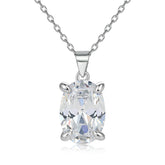 S925 Silver Oval Zircon Pendant Necklace