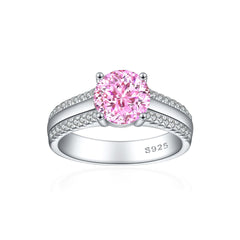 925 Silver 2ct Half Band Flame Ice Ring