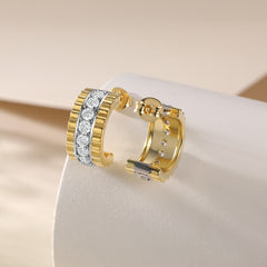 S925 Silver Zircon Hoop Earrings